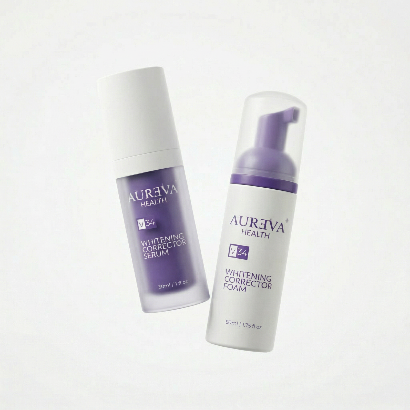 AURÉVA serum and foam side by side